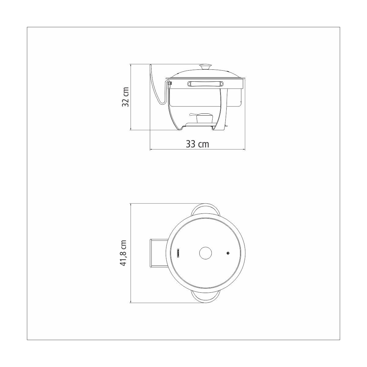 Rechaud Tramontina Redondo em Aço Inox Banho Maria com Suporte para Tampa e  Fogareiro 7 L 61042000 - Vicomex Prime