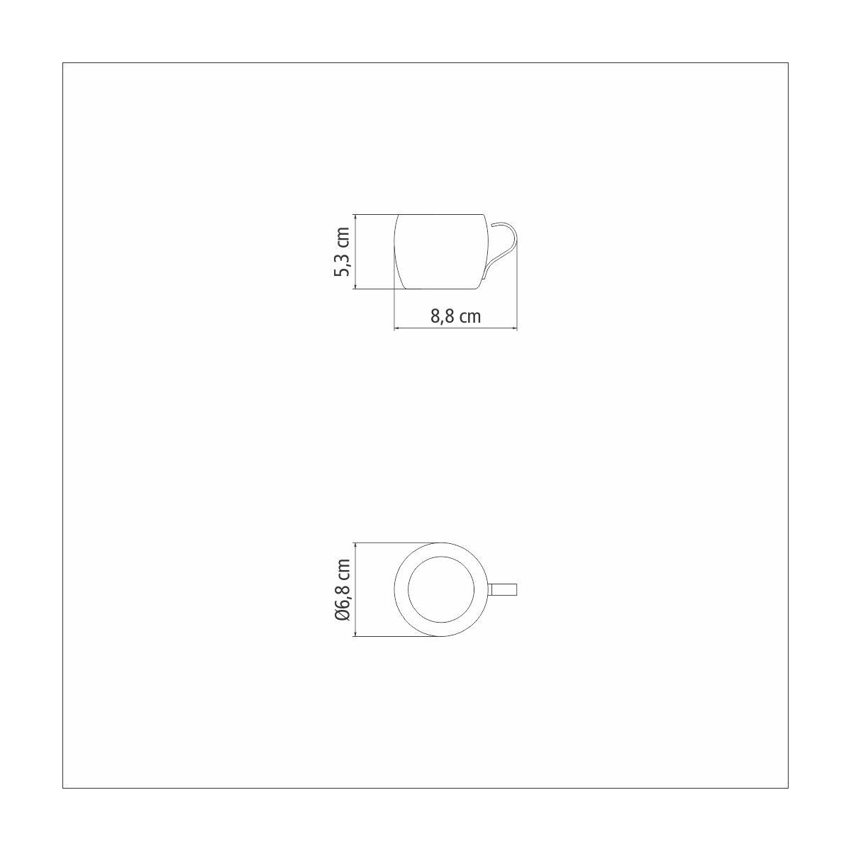 Conjunto de Xícaras para Chá e Café Tramontina em Aço Inox com